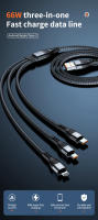 Cable de carga súper rápida 3 en 1, 6A, 66W, 1,2 M, 2M, cargador Micro USB tipo C, nailon trenzado para iPhone, Xiaomi, Samsung - details 0