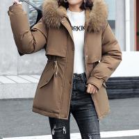 Parka cálida de invierno, abrigo de algodón polar con capucha de piel y bolsillos para clima frío al aire libre - details 4