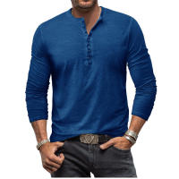 Ropa de hombre Camiseta Slim Fit Manga larga Crew Button Tough Base Top - details 1