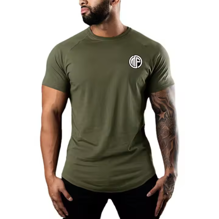 Camiseta Deportiva de Verano para Hombres Ajuste Delgado Manga Corta Marca Muscleguys - 1