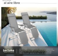 Conjunto Sillas Jardín Exterior de Aluminio, Respaldo Regulable y Reposacabezas, Conjunto Sillas Terraza Resistentes a Intemperie, Transpirable, Patas Reforzadas - 4 Sillas Gris - details 30