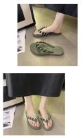 Nuevas Sandalias de Verano para Mujer 2025 Diamantes de Imitación, Estilo Playero, Viento, Moda, Talón Inclinado, Antideslizantes - details 23