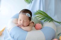 Conjunto de Fotos de Verano para Recién Nacidos Ropa de Bebé, Gorro de Ducha, Pañuelo Triangular, Anillo de Natación, Accesorios para Fotos de Helado - details 7