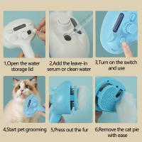 Peine en aerosol para el pelo de mascotas, autolimpiante, colorido, antisalpicaduras, cepillo eléctrico para gatos, botón de liberación, herramienta de aseo - details 7