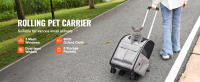 SucceBuy Transportadora para Gatos con Ruedas, Transportadora para Mascotas con Asa Telescópica y Correa para el Hombro, Transportadora para Perros para Mascotas de hasta 18 lb, Incluye 1 Tazón Plegable, Gris - details 0