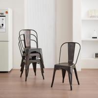 Juego de 4 Sillas de Comedor de Metal Vintage Industrial Adecuado para Uso Interior y Exterior - details 11