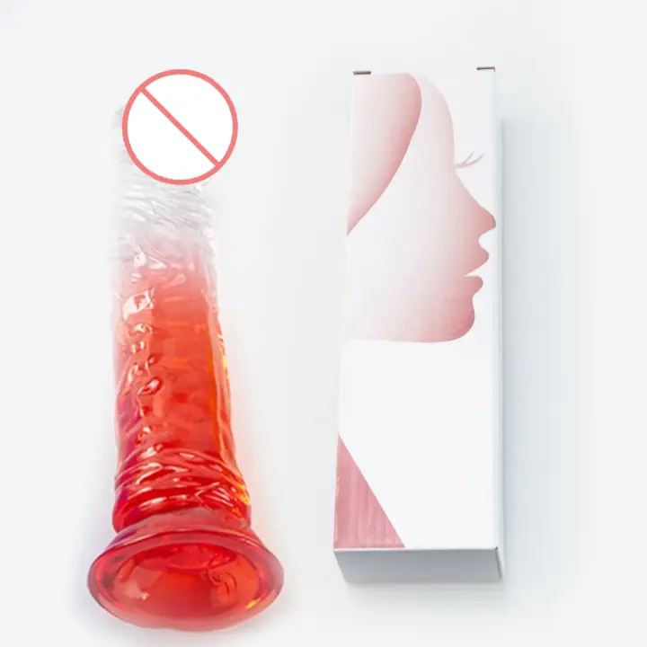 Muggle de Cristal Jelly Grande Silicona Penis para Mujeres Estimulador de Punto G-spot - 1