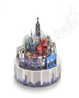 Microworld-rompecabezas 3D de Metal para niñas y adultos, modelo temático de Castillo, caja de música giratoria, juguetes de cumpleaños, regalos de Navidad - details 1