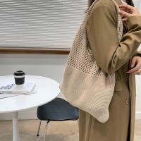 Bolso De Hombro Vintage Tejido Con Agujeros Para Mujer Gran Capacidad Bolso De Compras Bohemio Veraniego Para Playa Y Viajes - details 16