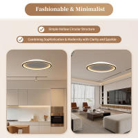 OCASAMI-Luz LED de techo con Control remoto, lámpara moderna de sala de estar, regulable, aspecto de madera - details 2