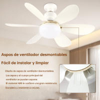 Ventilador de techo silencioso con luz LED y control remoto Ventilador de techo eléctrico de 30 W/40 W con pantalla E27 Ahorro de energía Certificado RoHS - details 8