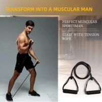 Banda de Resistencia Nivel 5 con Mango para Yoga, cuerda para ejercicios de estiramiento, banda tubular para entrenamientos en casa y entrenamiento de fuerza - details 1