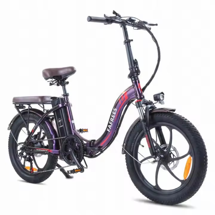 Bicicleta eléctrica plegable FAFREES F20 Pro 250W 36V18Ah 150KM 20'' E-bike púrpura - 1