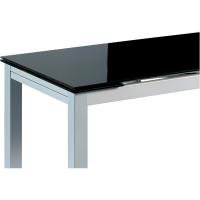 Mesa de Cocina Extensible Moderna Material Cristal Templado/Metal Blanco/Plata 100/140 x 60 x 76 cm - details 10
