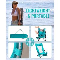 Silla de Playa Plegable Ligera Carga Max 180kg Asiento Inferior con Respaldo Alto - details 5
