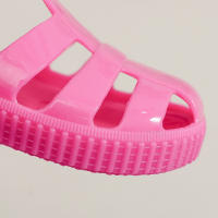 Sandalias con velcro para niños verano 2025 nuevo color sólido niños y niñas bolsa cabeza hueco suela suave bebé jalea sandalias - details 42