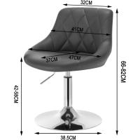 Taburete de Bar de Terciopelo Alto Regulable en Altura Diseño Giratorio para Peluquería - details 11