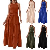 Vestido Bohemio De Playa Largo Para Mujer Elegante Sin Mangas Color Sólido Vintage Vestido De Fiesta Maxi Con Swing Grande Silueta A-Line Para Verano - details 0