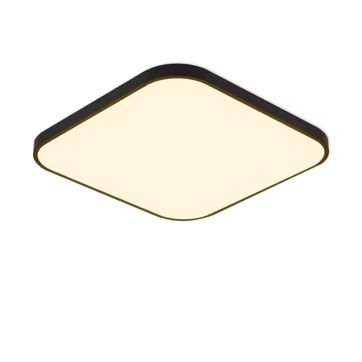 CBJKTX Luz de techo LED plana de 27 cm, lámpara de cocina, negro, blanco cálido, 19 W, cuadrada, para dormitorio, baño, IP44, para pasillo de cocina - 1