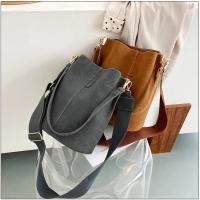 Bolso de Cubo de Cuero Temporado Bolso de Hombro de Moda de Ante Gran Capacidad Bolso Casual Retro - details 1