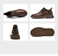 Zapatos de cuero genuino para hombre, cómodos zapatos informales con cordones, plantilla deportiva transpirable con 8 cm de altura - details 29