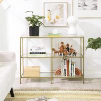 Mueble de Vidrio Templado a 3 Niveles Estilo Metalico 30 x 100 x 73cm Ideal para Sala de Estar y Dormitorio - details 1