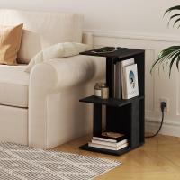 Estación de carga, mesa auxiliar con puertos USB y enchufes, mesa auxiliar para espacios pequeños, para dormitorio, salón blanco - details 10