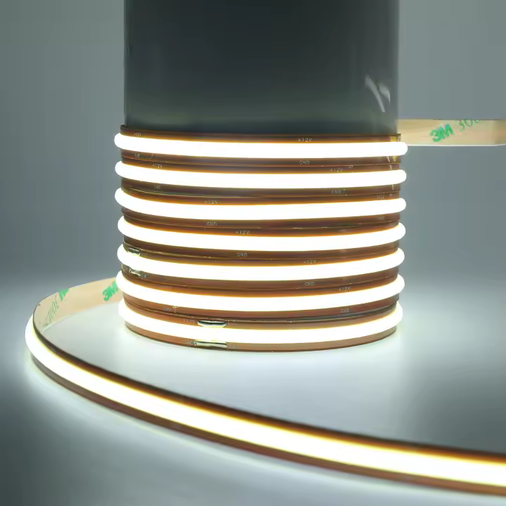 FCOB-tira de luces LED COB, 8mm de ancho, 528 LED de alta densidad, Flexible, FOB, luz cálida, natural, blanco frío, lineal, regulable, 12V, 24V - 1