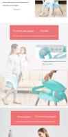 Silla de Comedor Infantil Bebé 0-4 años Plegable Portátil Multifuncional Silla de Crecimiento Infantil Silla de Comedor Casera Trona Bebé 3 en 1 Trona Infantil Silicona Asiento Infantil con Bandeja para Comer Trona Infantil Plegable - details 3