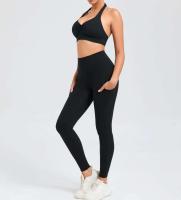 Leggings de dos piezas con espalda en V, gimnasio Tre, conjunto de entrenamiento para correr, ropa deportiva para mujer, traje de yoga - details 6