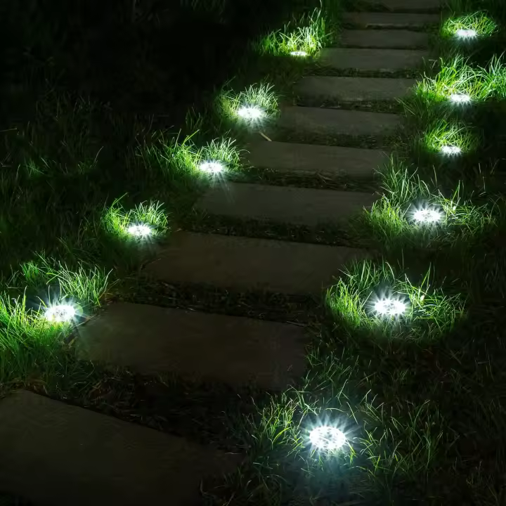 Luz solar de tierra LED solar al aire libre impermeable jardín paisaje iluminación acero inoxidable luz subterránea - 1