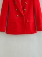 TRAFZA-traje elegante de manga larga para mujer, traje con cuello, Bolsillo falso, decorado, Color sólido, estilo callejero, prendas de vestir exteriores informales - details 16