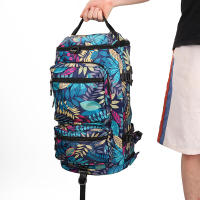 Mochila de gran capacidad para viajes con diseño de hoja y camuflaje para mujer bolsa de gimnasio para entrenamiento de yoga y fitness almacenamiento de zapatos bolsa de fin de semana - details 17