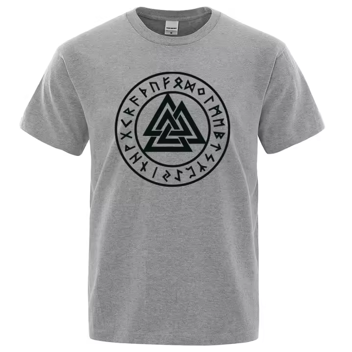 Camiseta con estampado de símbolos de Odín Vikings para hombre, camisa de manga corta para hombre, camisetas informales de Hip-Hop, ropa de calle Harajuku, verano 2022 - 1