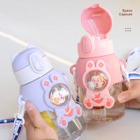 Botella de Agua para Niños 600ML Plástico con Pajita A Prueba de Fugas para Uso Escolar y al Aire Libre - details 0