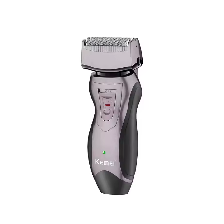 Kemei-Afeitadora eléctrica de papel de aluminio con recortador de barba emergente, afeitadora inalámbrica recargable, máquina de afeitar recíproca en seco y húmedo - 1