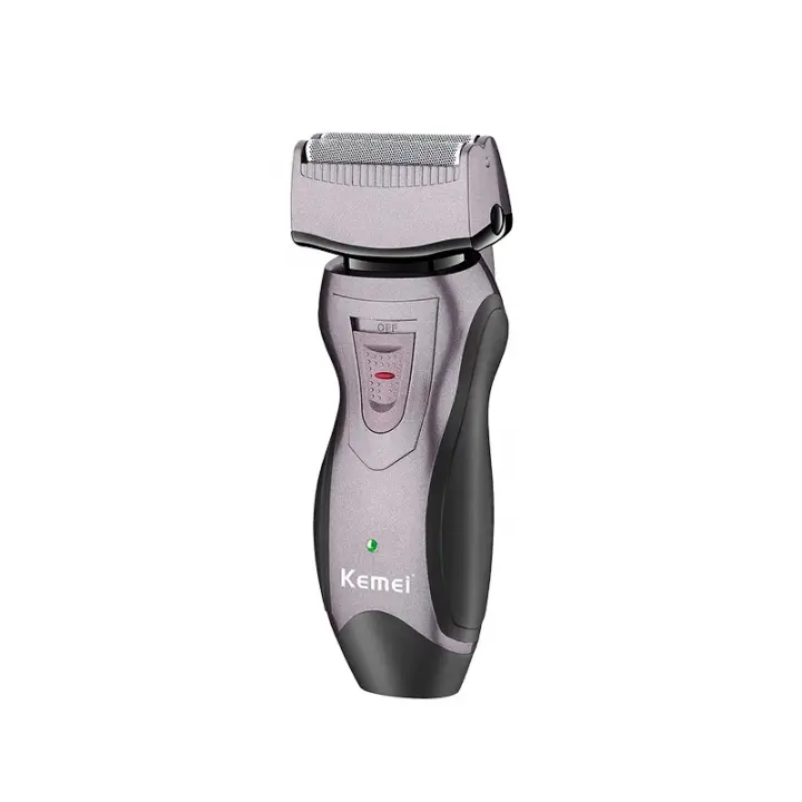 Kemei-Afeitadora eléctrica de papel de aluminio con recortador de barba emergente, afeitadora inalámbrica recargable, máquina de afeitar recíproca en seco y húmedo - 1