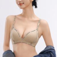 Sujetador con escote en V profundo inalámbrico con letras en inglés, ropa interior push-up ajustada a prueba de golpes, sujetador antiflacidez sin marcas para mujer - details 13