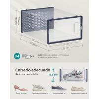 Cajas de Zapatos de Plástico Juego de 18 Organizadores Plegable, Apilable, Transparente, Blanco - details 54