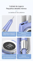 Torno para Uñas Profesional, 45000RPM Portatil Recargable Inalambrico con 12 cabezales de pulido y 48 cintas abrasivas y Pantalla LCD, para Manicura y Pedicura, para Gel o Acrilicas - details 2