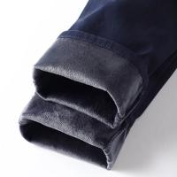 Pantalones informales de invierno para hombre, pantalones cálidos de felpa de estilo clásico para negocios, pantalones de piel gruesa Regular, pantalones formales rectos elásticos de lana para hombre - details 10