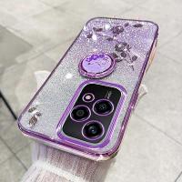 para Honor 200 Lite con Soporte de Anillo, Diseño de Flores, Funda Brillante de TPU para Teléfono - details 0