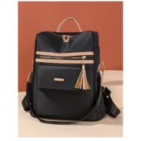 Mochila De Trabajo ligera para mujer, morral de viaje informal, resistente al agua, color negro y rosa - details 12