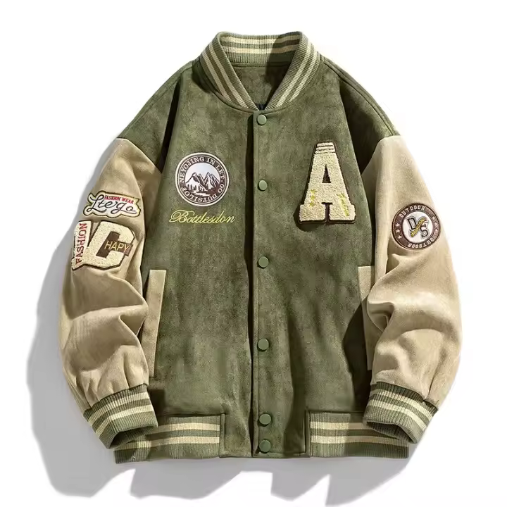 Jaet ligero de béisbol bordado a la moda para hombre estilo bomber - 1