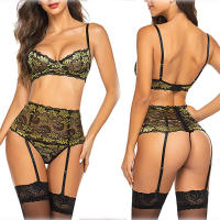 Conjunto de lencería de cintura alta para mujer, ropa interior con liguero de encaje - details 6