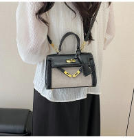 Bolso de mano de empalme de color en contraste de textura premium bolso de mensajero de hombro retro casual de nueva moda para mujer - details 45