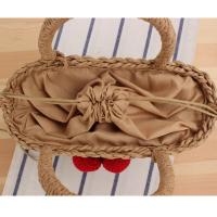 Bolsa de Playa Tejida de Cuerda de Papel Cereza 2025 Bolsa Oblicua de Hombro para Vacaciones al Mar - details 7