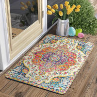 Pasillo persa de poliéster antideslizante, cocina bohemia, baño absorbente, suelo, edredón de entrada, alfombra lavable para el hogar - details 4
