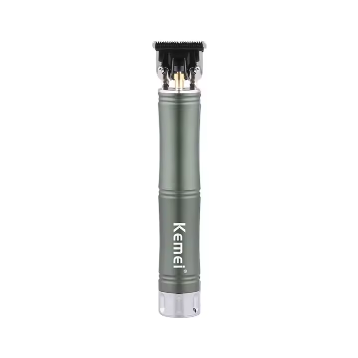 Kemei-cortadora de pelo eléctrica profesional D8 para hombre, afeitadora de peluquero, máquina de corte de pelo de 0mm, cuerpo de bambú inalámbrico - 1
