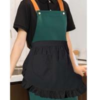 Nuevo Delantal para ayudante en limpieza de estilo europeo, delantal de cocina con bolsillos dobles, delantal de cocina antiincrustante para mujer, medio delantal - details 3